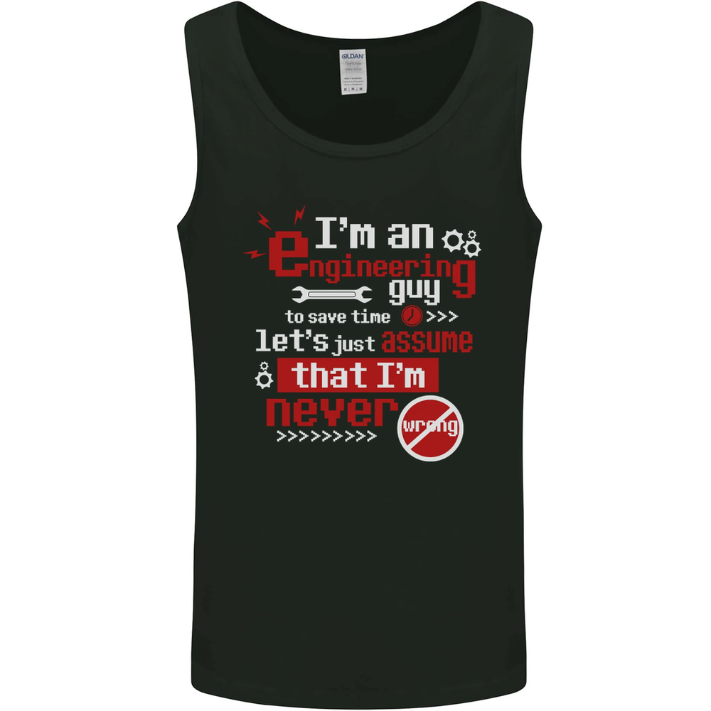 Engineer Guy Never Wrong Vest Tank Top for Men
