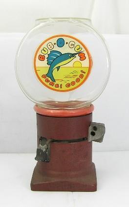 ANTIQUE BUB-O-GUM GUMBALL VENDING MACHINE-1 CENT-SCREWS-NO KEY NEEDED-VN-WORKS