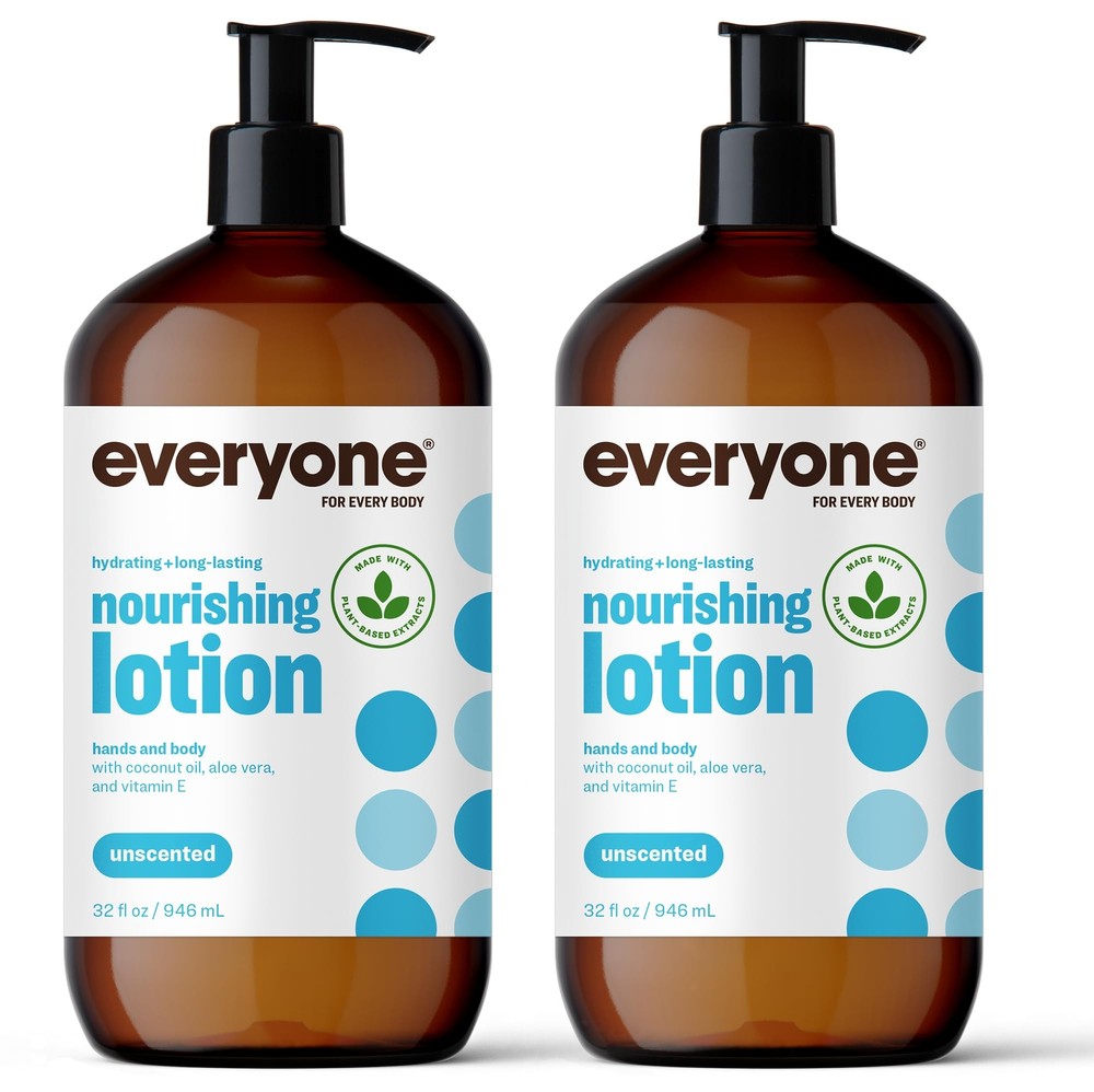Everyone Nourishing Hand and Body Lotion 32 Ounce Pack of 2 Unscented Plant-B...