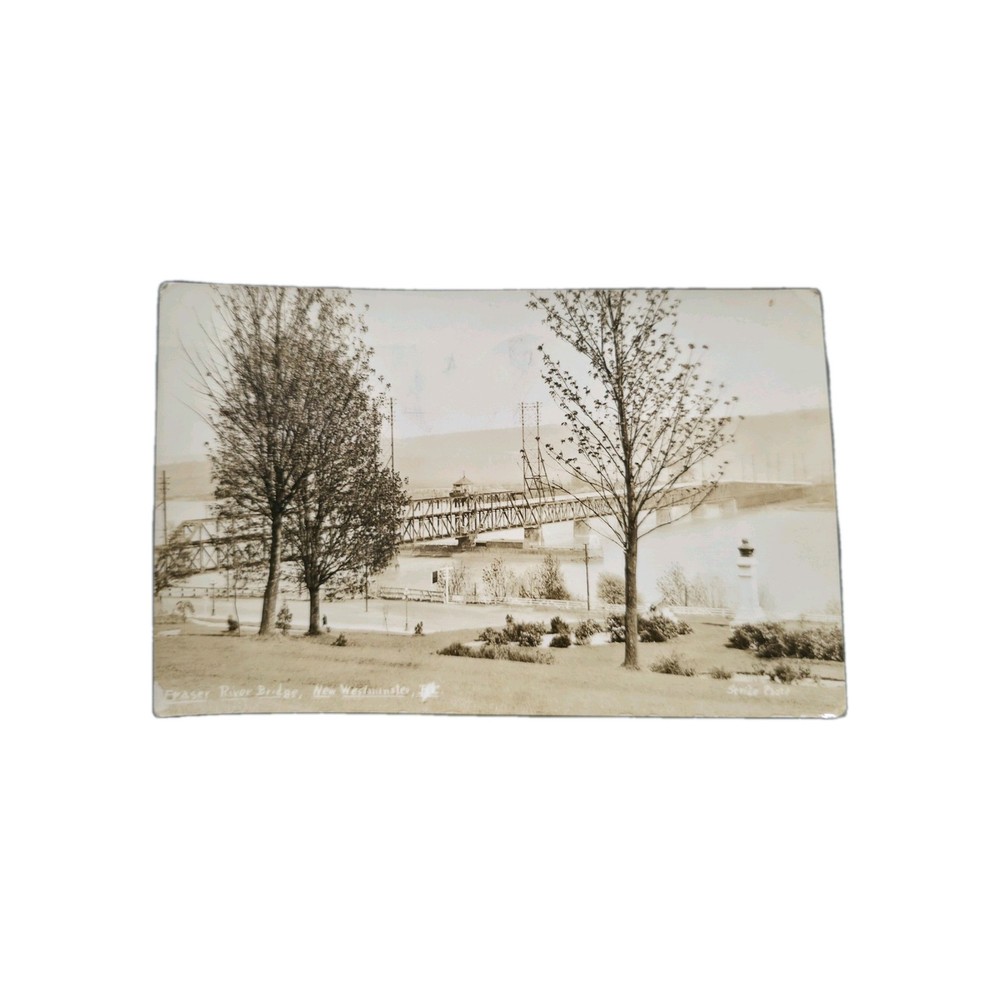 Fraser River Bridge New Westminster BC RPPC by Stride Photo