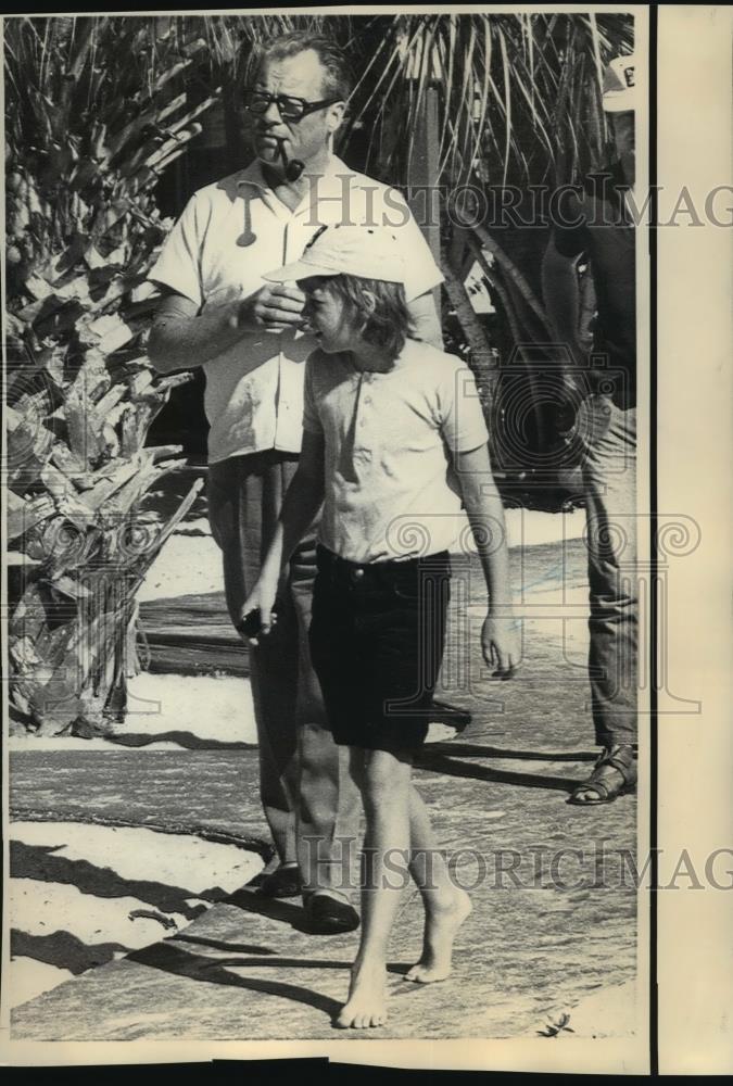 1979 Press Photo West German Chancellor Willy Brandt and son Mathias in Florida