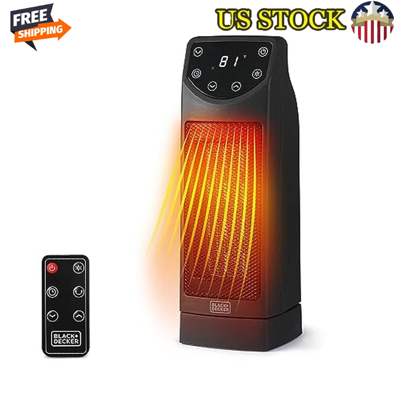 Portable Ceramic Oscillating Space Heater W/ Remote Control 1500W LED Display US