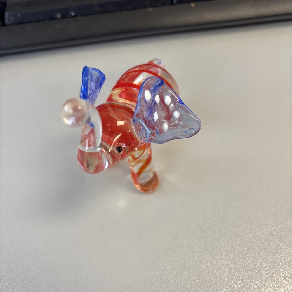 Lenox Art Glass American Flag Trunk Up Elephant