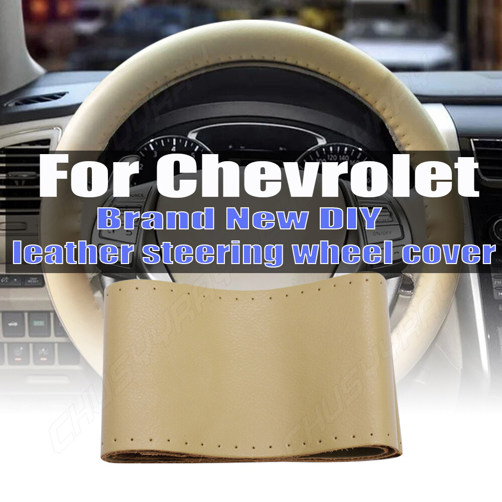 1999-2002 Chevy Silverado 1500 2500 3500 Beige Leather Steering Wheel Cover