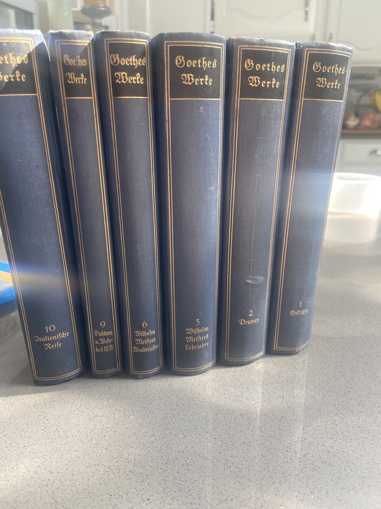 6 Antique Books Goethe Werkes By Johann Wolfgang von Goethe In German C 1832