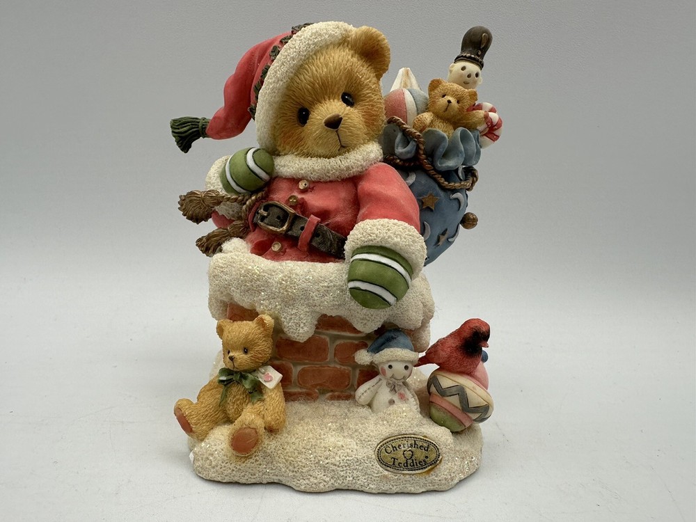 Vintage 1997 Cherished Teddies Up On The Rooftop Figurine by Enesco #7125/488