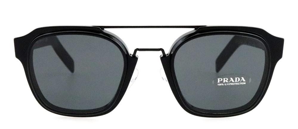 PRADA SPR07W 1AB-5S0 50mm Black Square Sunglasses Unisex Made in Italy