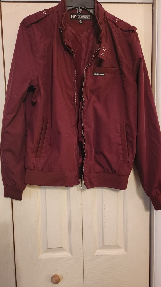 Members Only burgundy bomber jacket for men-image