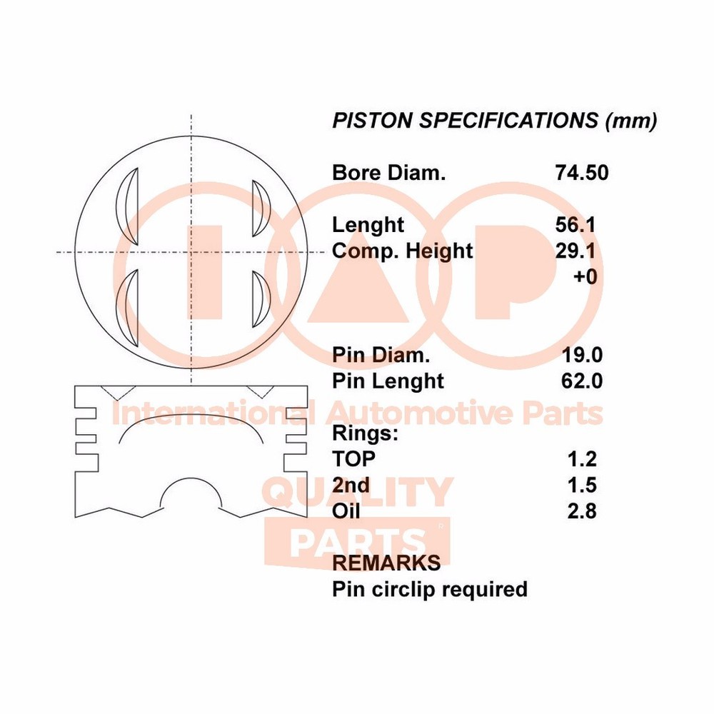 Complete Piston Series 101-16061 IAP QUALITY PARTS for Suzuki - Upgrade 050