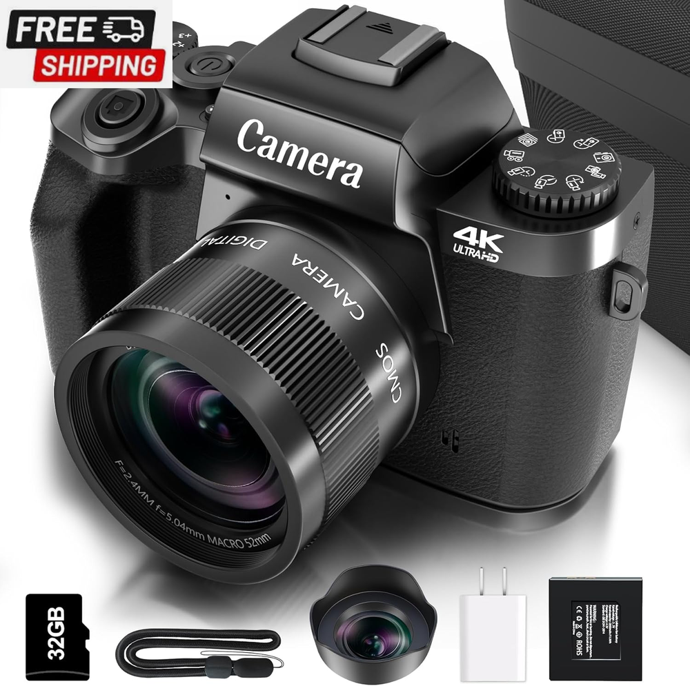 4K 64MP WiFi Touch Screen Saneen Digital Camera for Photography & Video