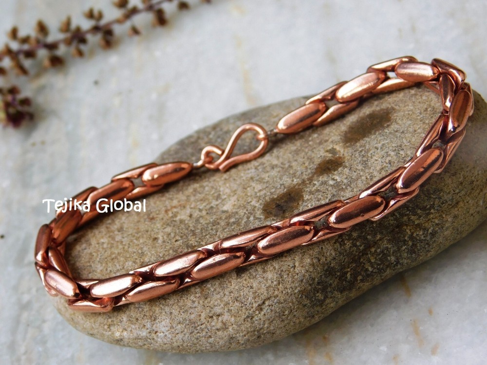 Pure Copper Arthritis Heavy Bracelet Link Chain handmade Energy Pain bracelets,