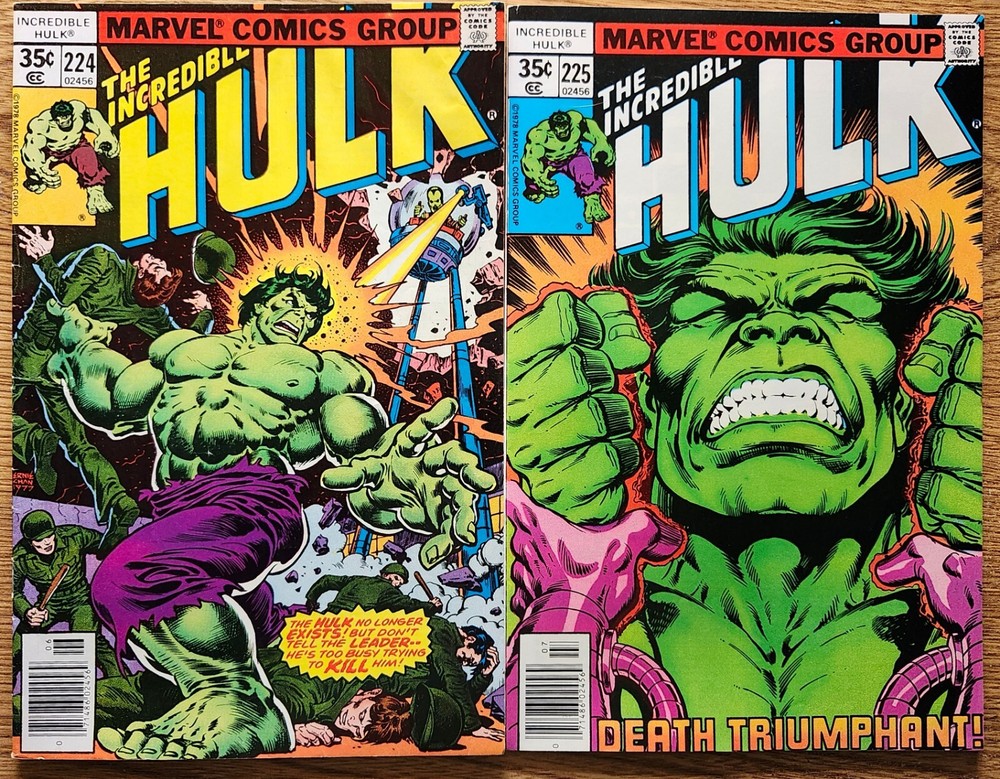 Incredible Hulk Set of 2 #224 FN 6.5 & #225 NM 9.2 published in 1978
