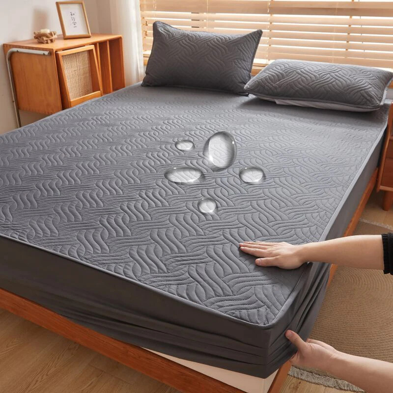 キルティングマットレスカバー オールインクルーシブベッドフィットシート ダニ防止 プロテクターカバー