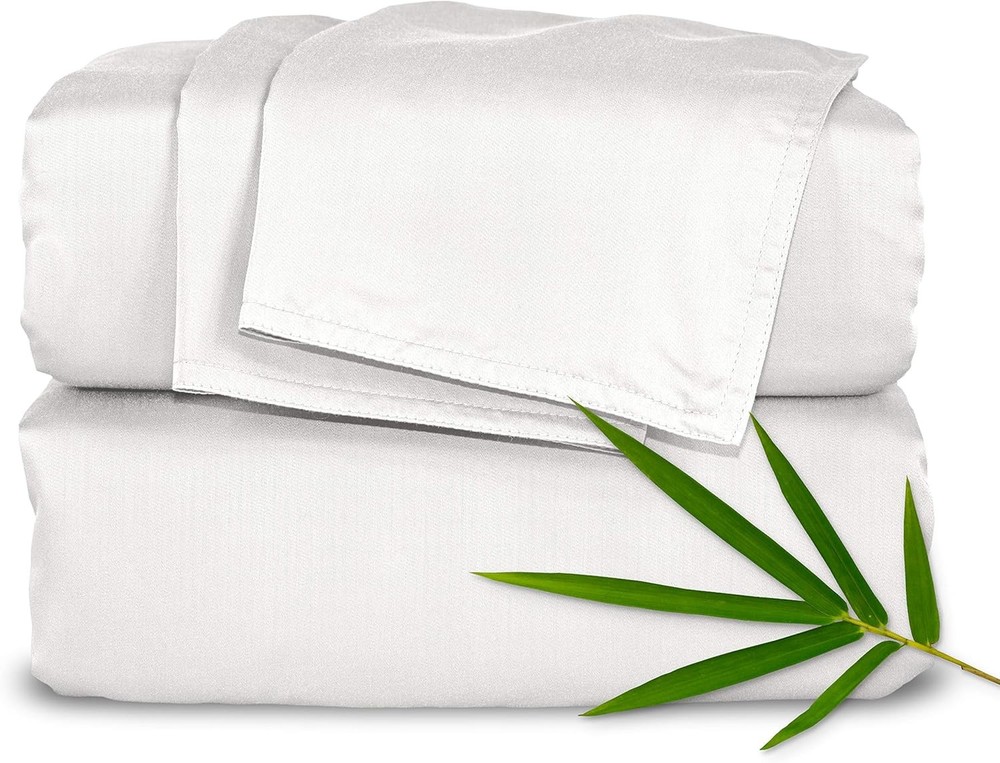 Pure Bamboo 100% Organic Viscose Queen Sheets in White