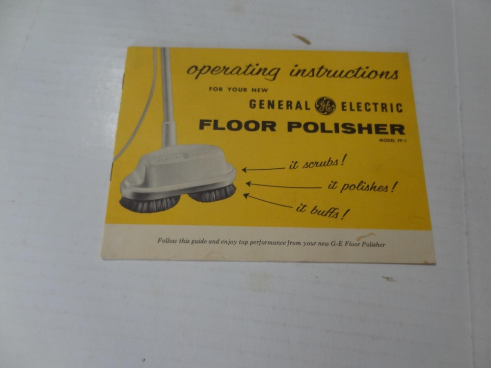 General Electric Floor Polisher Operating Instruction Manual