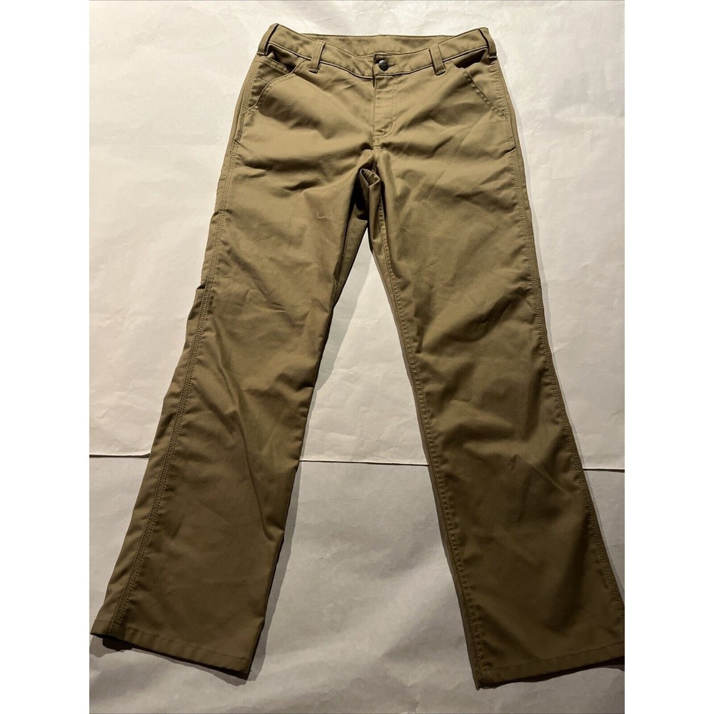 Carhartt Pants Womens 8 Short 31x30 Khaki Canvas Carpenter Workwear Outdoor EUC