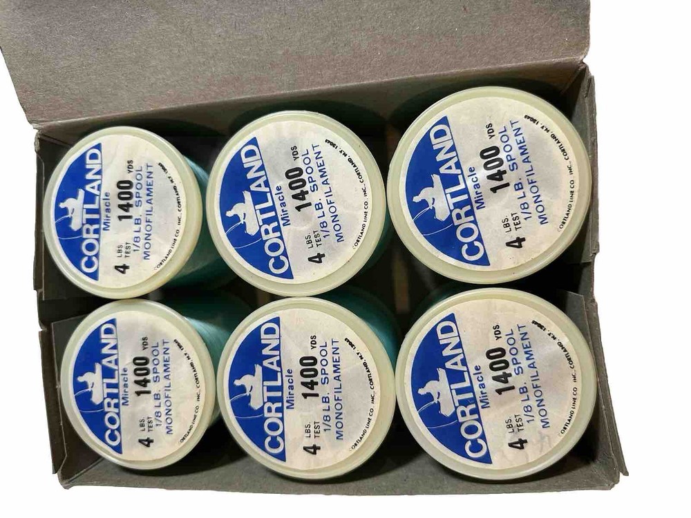 Cortland Miracle 4LB test 6-1400yd Spools Limp Nylon Monofilament SLB84 U.S.A