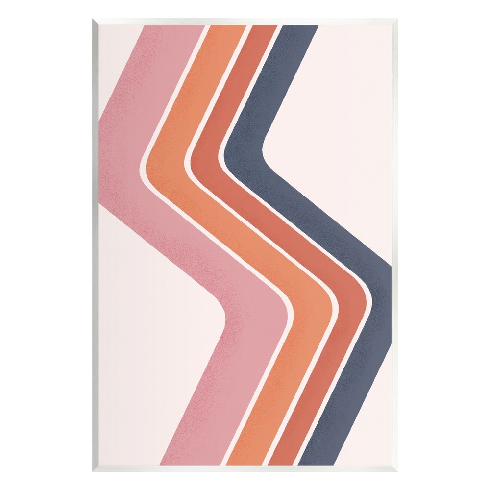 Stupell Retro Smooth Stripe Lines Vintage Shapes Pattern Wood Wall Art, Design