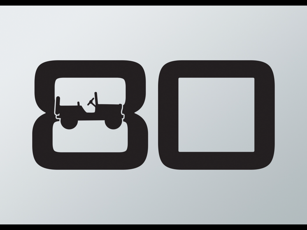 80th Anniversary Jeep Decal Set of 2 Custom Colors Limited Edition-image
