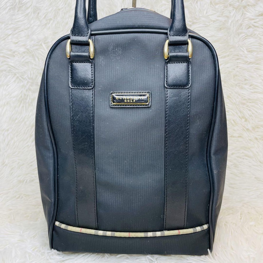 Burberry Golf Shoe Case Handbag Leather