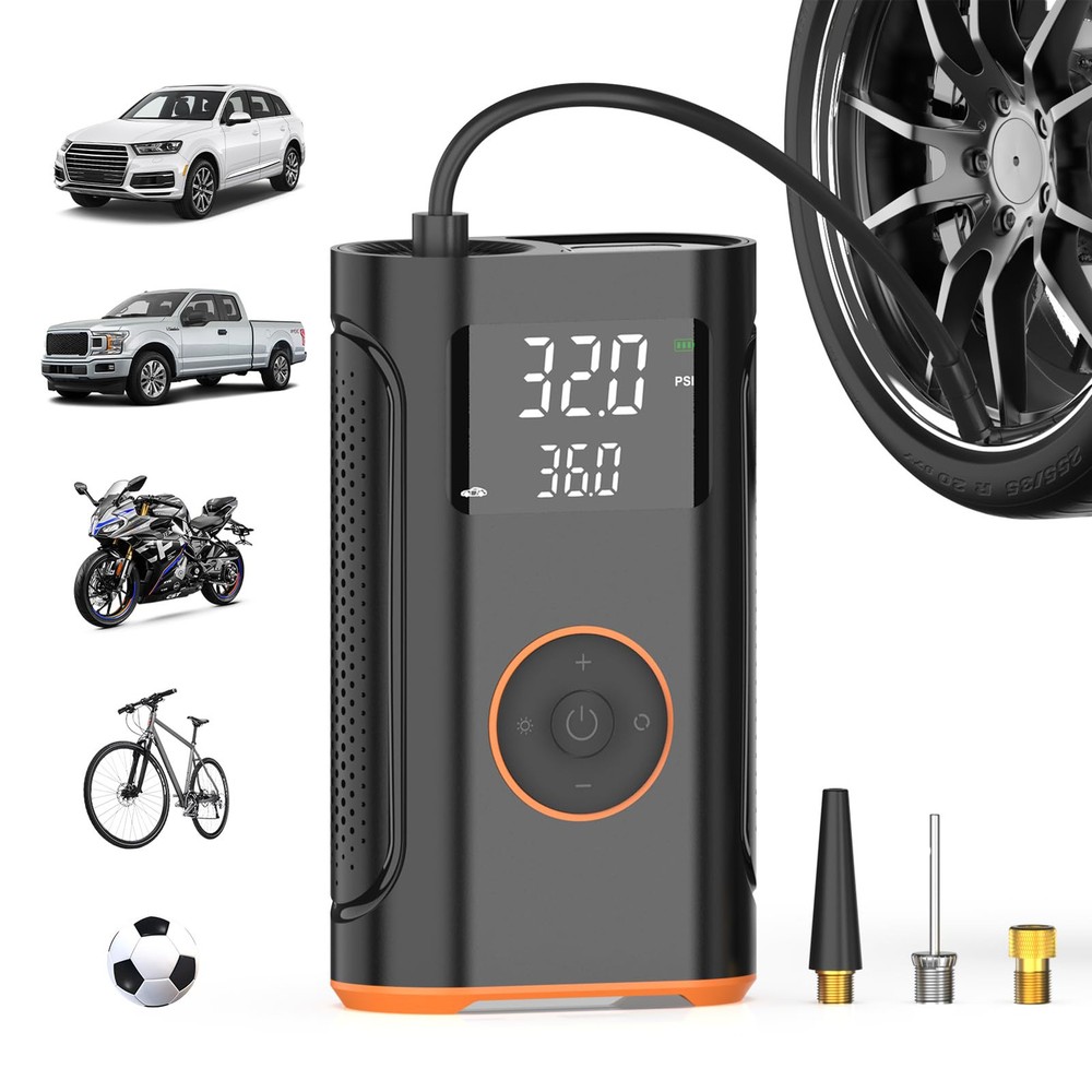 New Upgrade Portable Tire Inflator 160 PSI Air Compressor with Memory Function