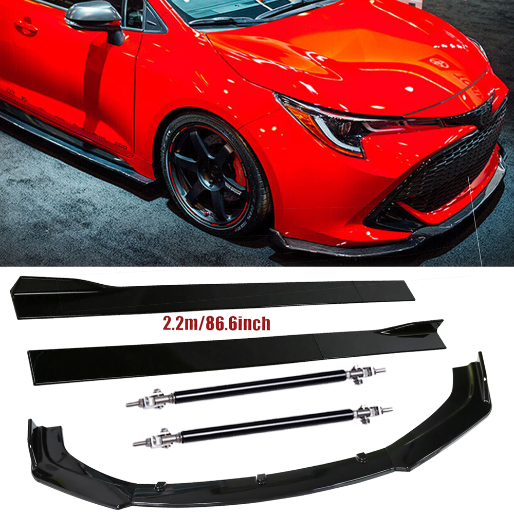 Front Bumper Lip Splitter Spoiler Strut Rods For Toyota Matrix 2003-2014