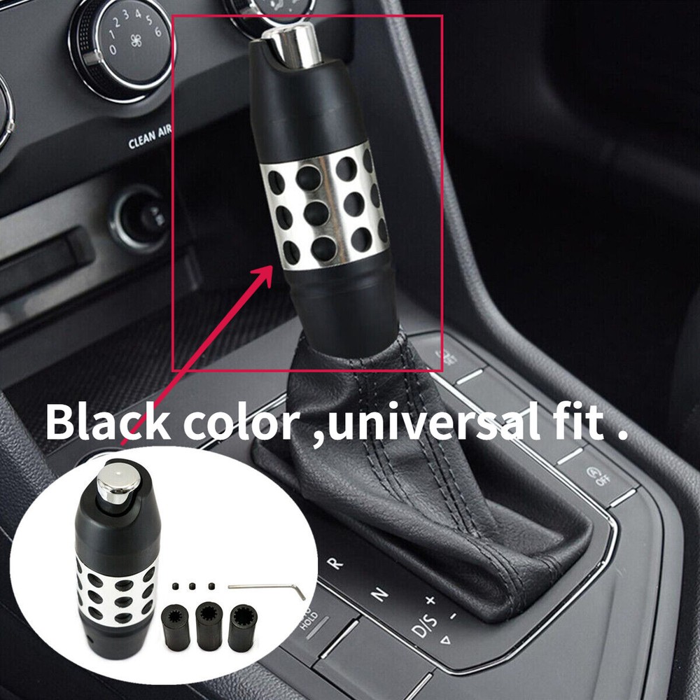 Universal Automatic Black Car Gear Stick Shift Knob Shifter Lever Cover w/Button