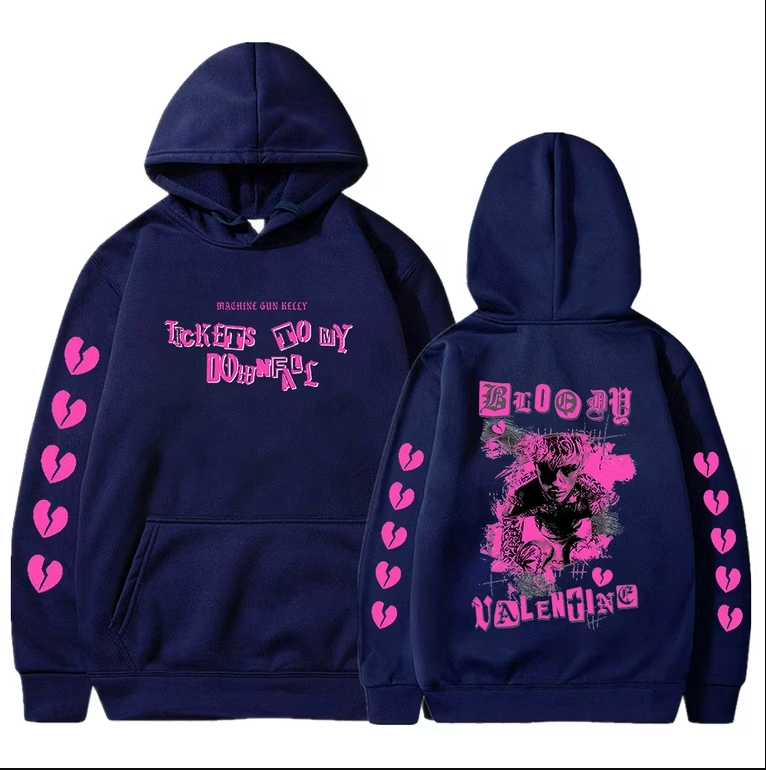 two sided hoodie, Machine Gun Kelly Tickets To My Downfall Tour Valentine Hoodie