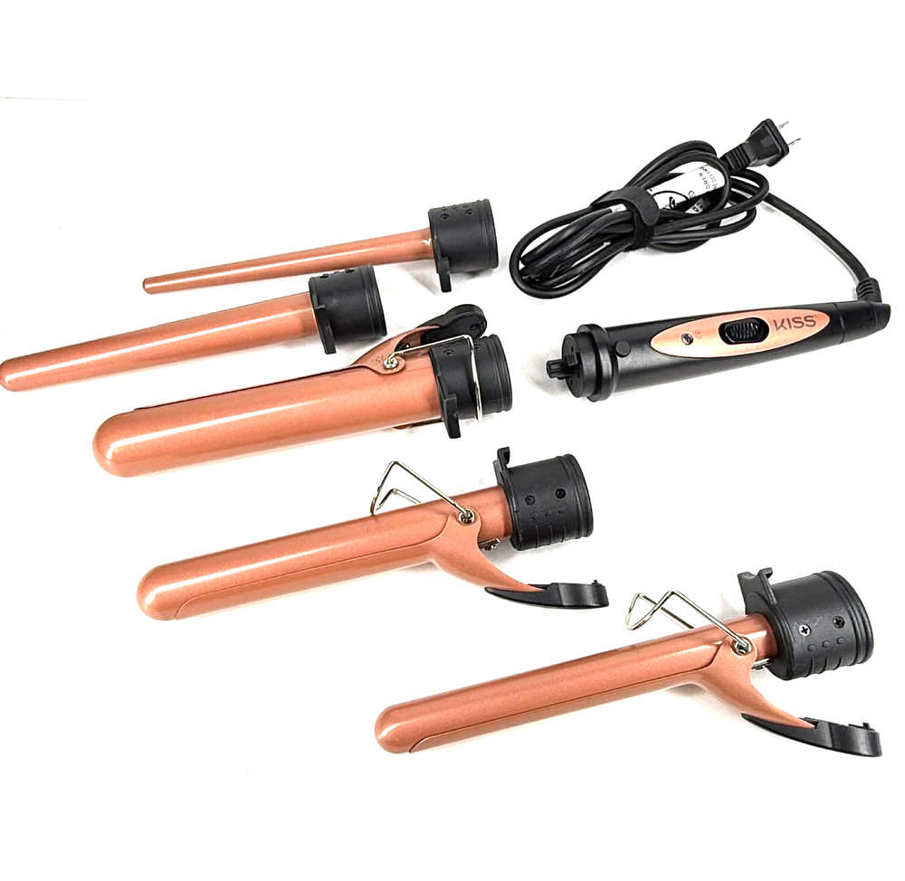 KISS USA 5-in-1 Tourmaline Ceramic Spring Hair Curling Iron Wand