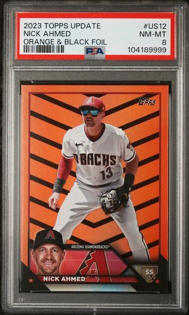 2023 Topps Update Orange and Black #US12 Nick Ahmed Arizona Diamondbacks PSA 8