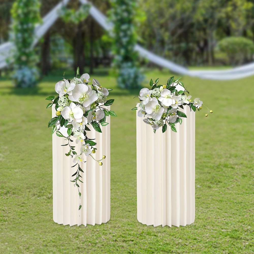 2pcs Cardboard Flower Stand Column Tall Flower Pillar Rack Wedding Party Decor