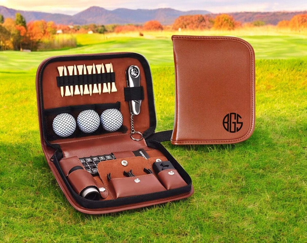 Personalized Leather Golf Tool Kit Set for Men and Women - Gift for Golfers-B8