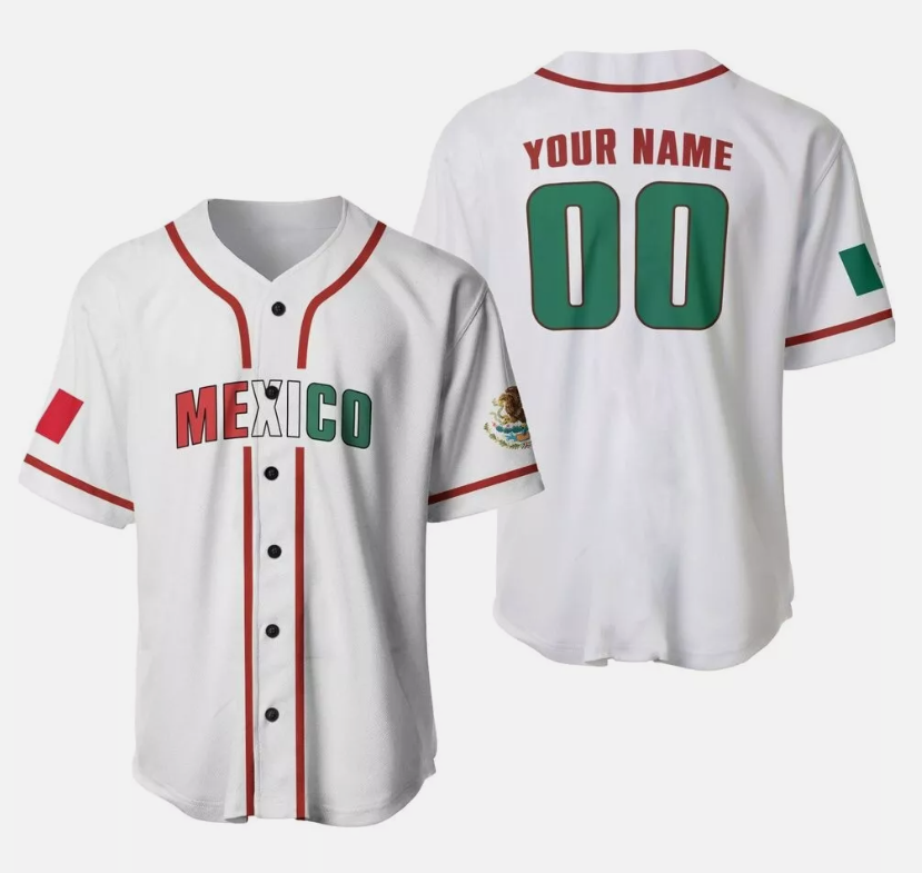Personalized Mexico 3D BASEBALL JERSEY SHIRT GIFT