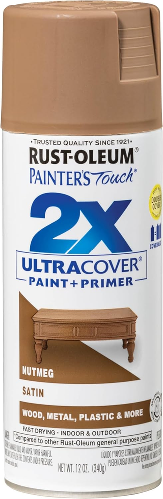 334076 Painter's Touch 2X Ultra Cover Satin Nutmeg Spray Paint 12oz