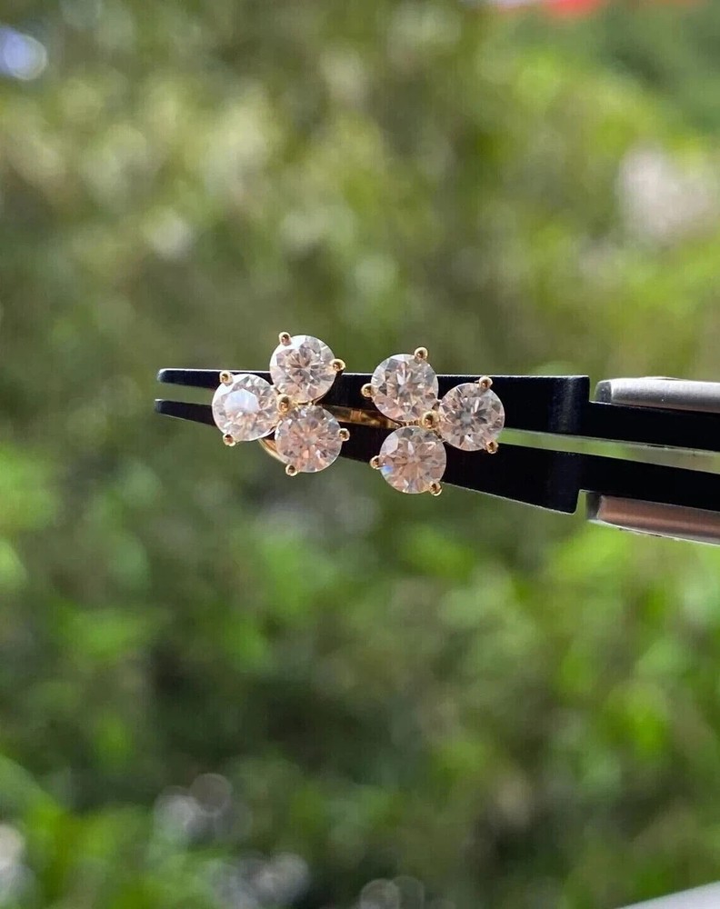 0.40Ct Lab-Created Round Diamond Trio Stud Earrings in 14K Rose Gold