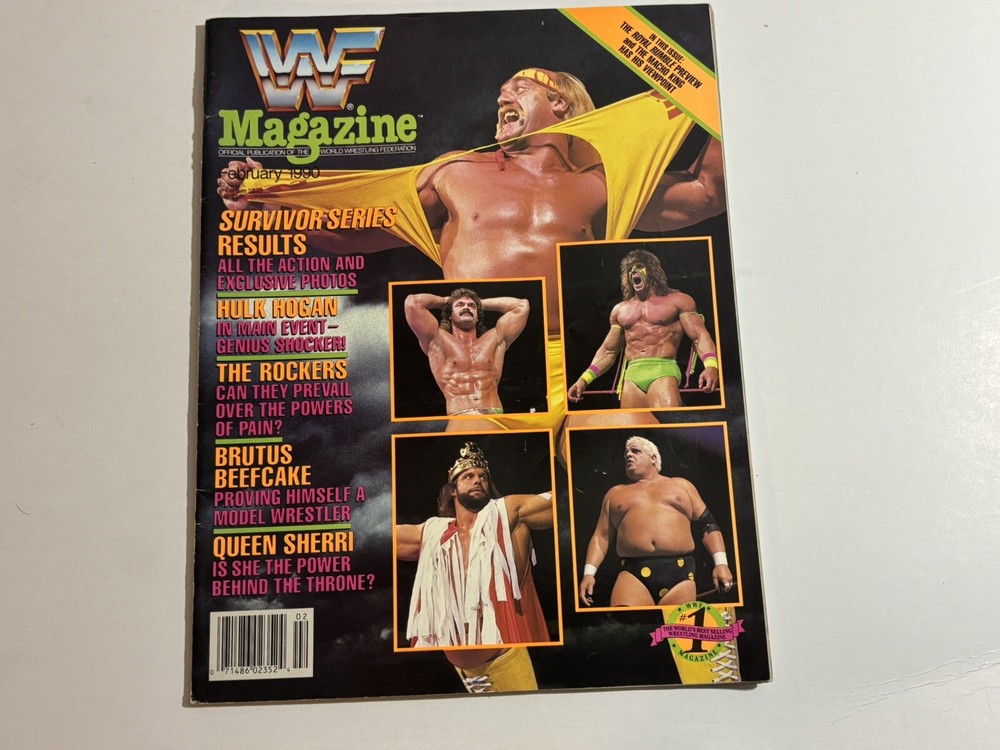 WWF Magazine February 1990 Hogan, Rude, Warrior, Savage, Rhodes