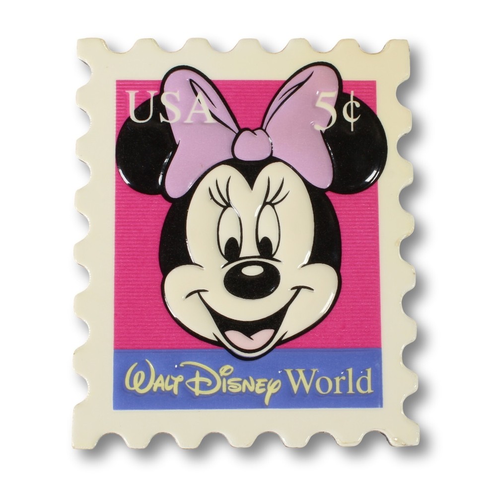 Vintage 90s Disney Minnie Mouse 3D Stamp Fridge Magnet 5c USA