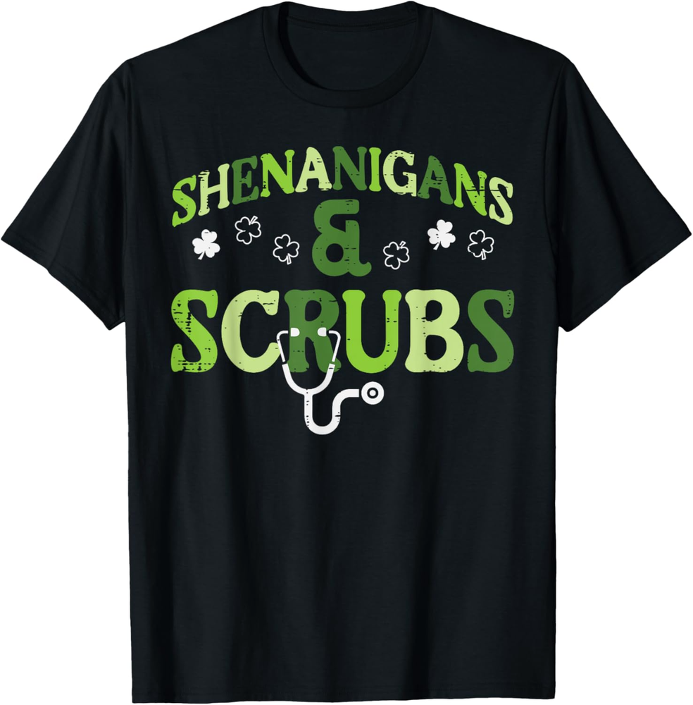 St Patricks Day Shenanigans Scrub Saint Pattys Nurse Women T Shirt