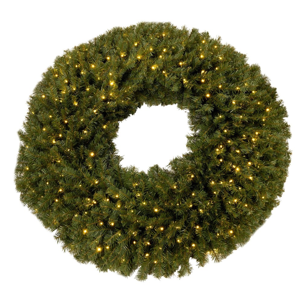 60in. Large Christmas Wreath - Artificial Spruce Wreath with 300 LED Lights a...
