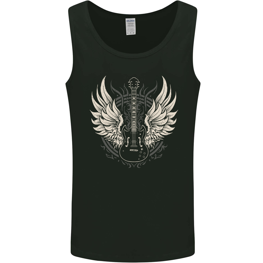 Guitar Wings Rock n Roll Music Heavy Metal Mens Vest Tank Top