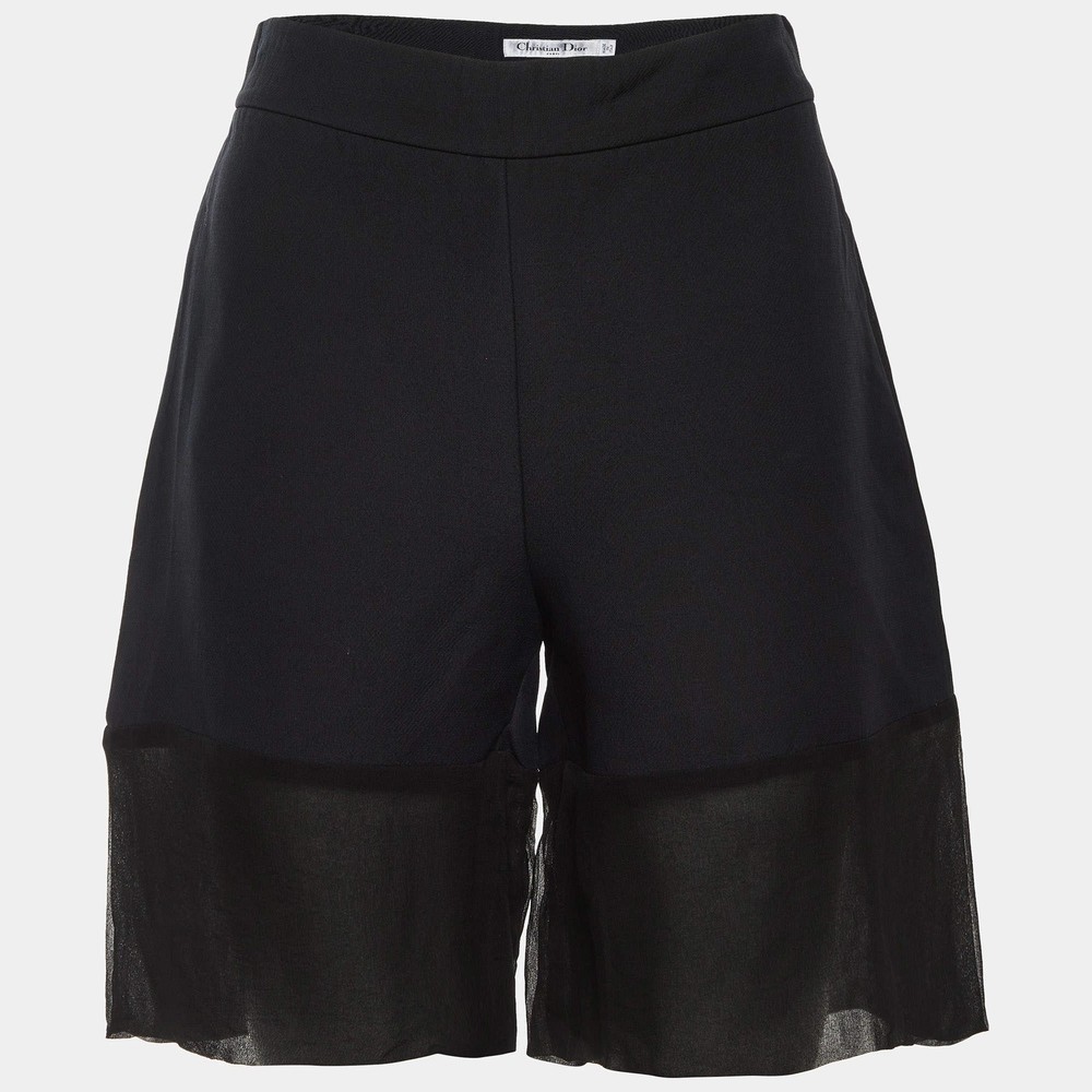 Dior Black Wool Silk Shorts M