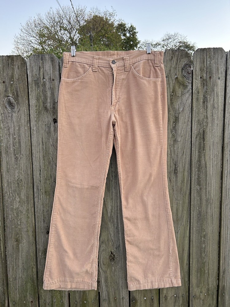 Vintage 70s Levis Corduroy Pants Straight Leg White Tab Talon Zipper