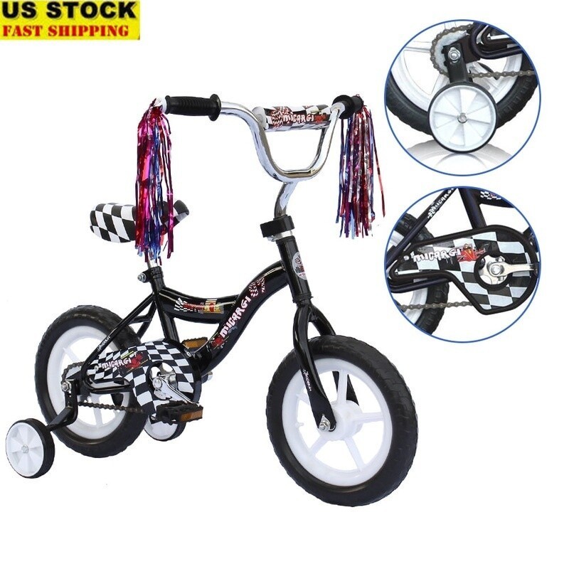 12 inch Kids Bike Training Wheels EVA Tires Durable Steel Frame Safe Gift New