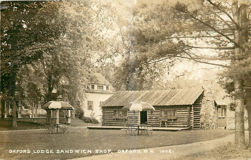 1938 Orford New Hampshire Lodge Sandwich Shop #1002 RPPC Postcard 25-8264
