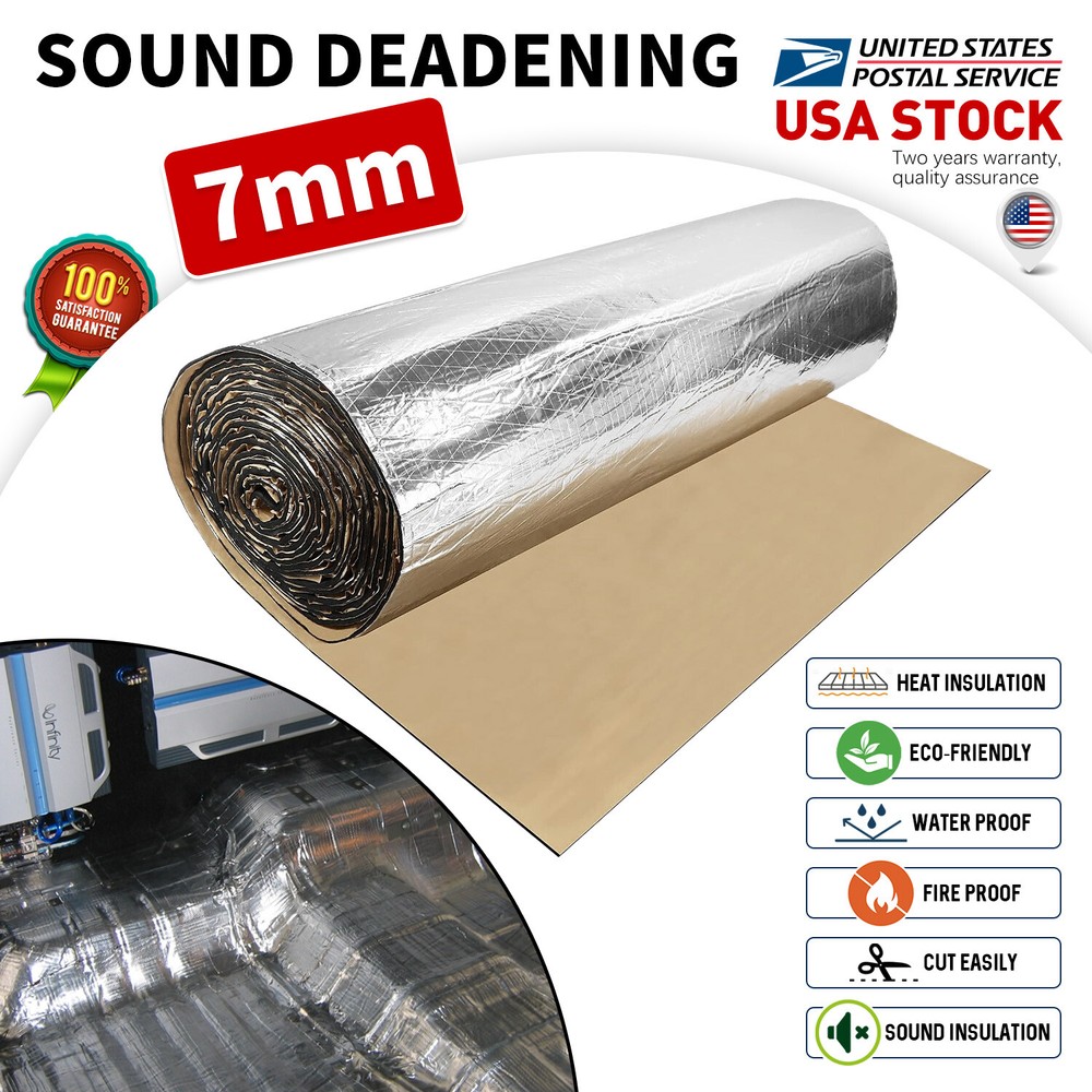 7mm Car & Home Doors Heat Insulation Foam Sound Deadener Deadening Mat 39