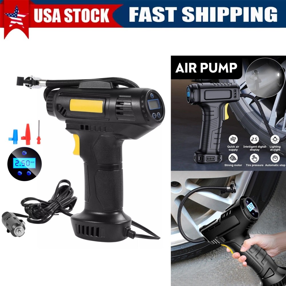 Car Air Tire Pump Inflator Compressor LED Digital Electric Portable 150PSI 12V
