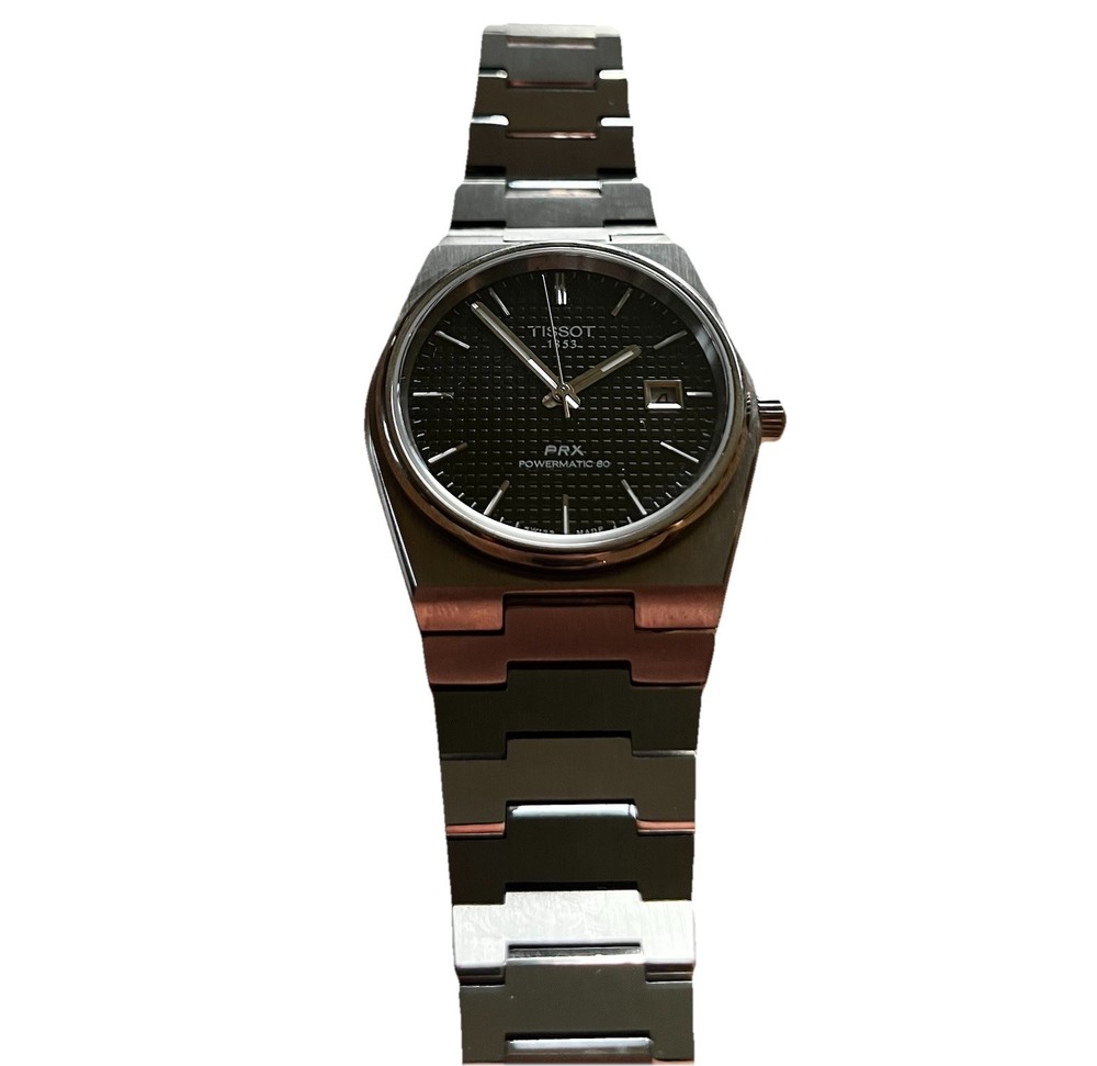 Tissot PRX Mens Black Dial Stainless Steel Watch T1374071105100