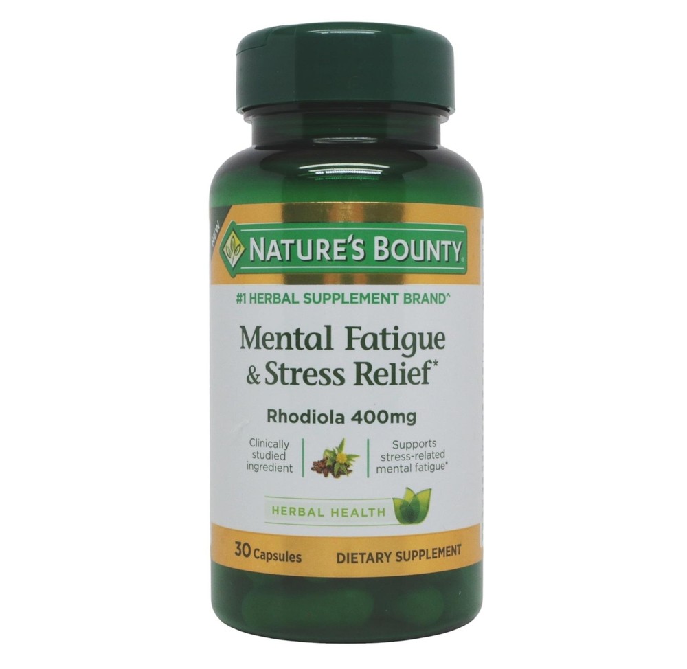 Nature's Bounty Mental Fatigue & Stress Relief Rhodiola 400mg Herbal Health 30ct