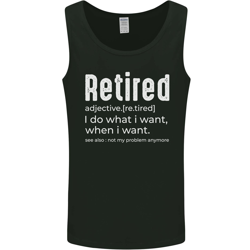 Retired Definition Funny Retirement Mens Vest Tank Top