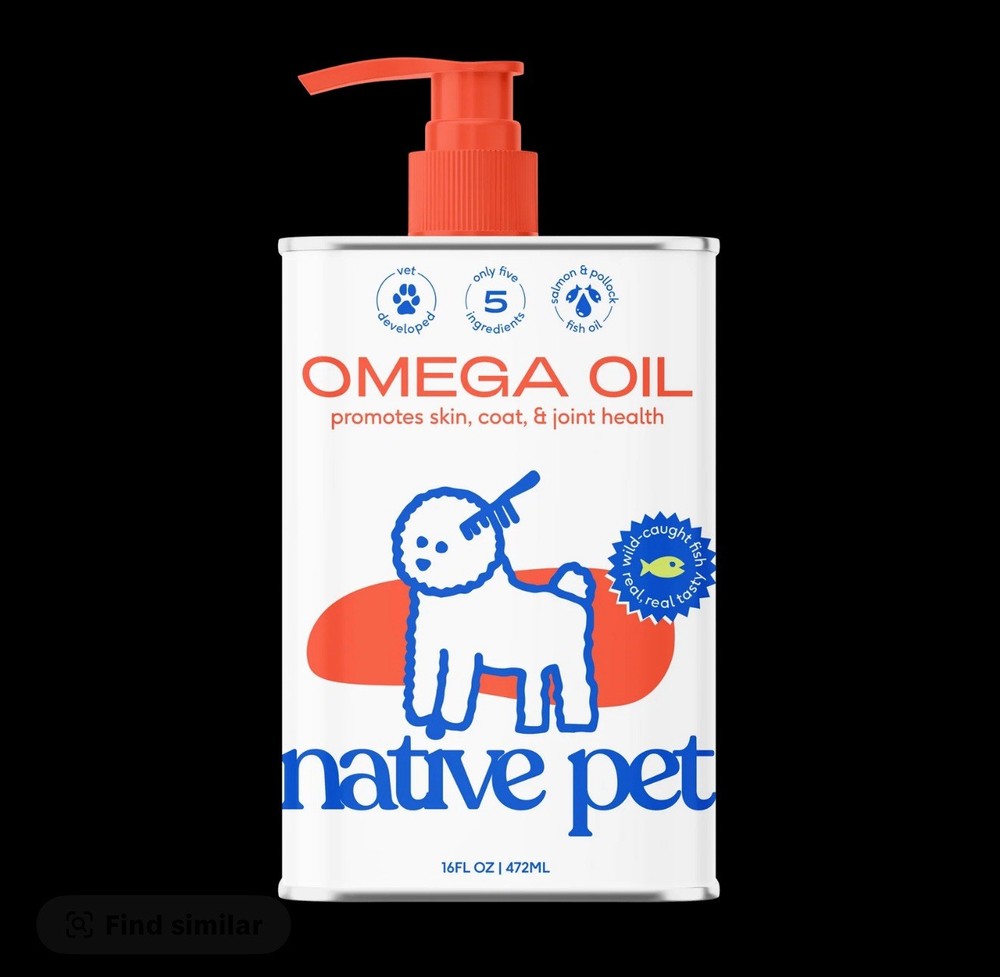 Native Pet Omega 3 Fish Oil for Dogs & Cats to Support Skin & Coat Health
